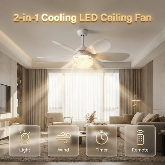 2-in-1 Cooling LED Ceiling Fan🌀 2-i-1 takfläkt med LED – Svalkande & belysning | SPARA 50% idag!
