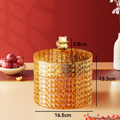 🧧 Röd kinesisk förvaringsask – Diamantmönster för torkad frukt | SPARA 50% idag!