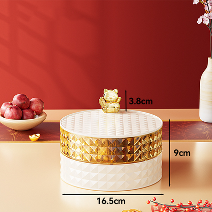 🧧 Röd kinesisk förvaringsask – Diamantmönster för torkad frukt | SPARA 50% idag!