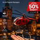 Flygande helikopter-nyckelring 🚁✨｜Solcellsdriven mini-drönare med LED-ljus
