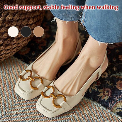 French Square Toe Flat Bottom Female Sandals