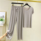 🔥 Buy 2 Free Shipping 🔥Soft Comfortable Ice Silk Short Sleeve T-Shirt Two Piece Set Loose Wide-leg Pants