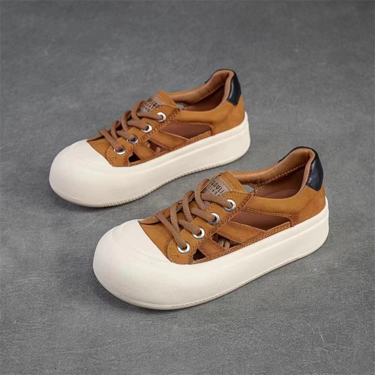 Retro Thick Bottom Hollow Roman Sandals