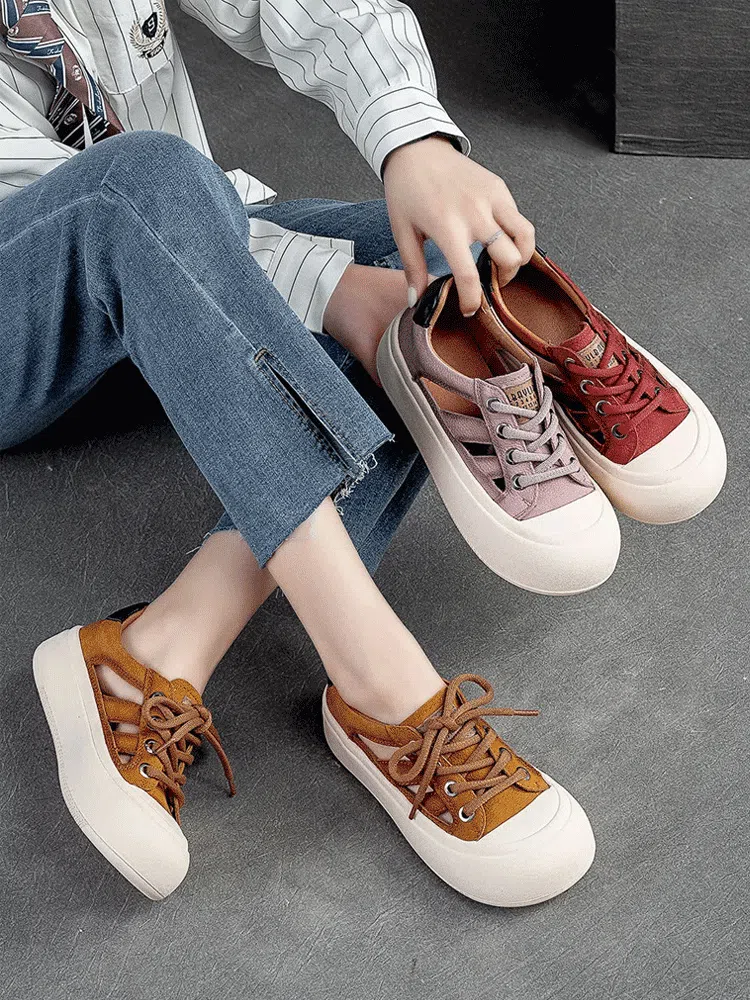 Retro Thick Bottom Hollow Roman Sandals