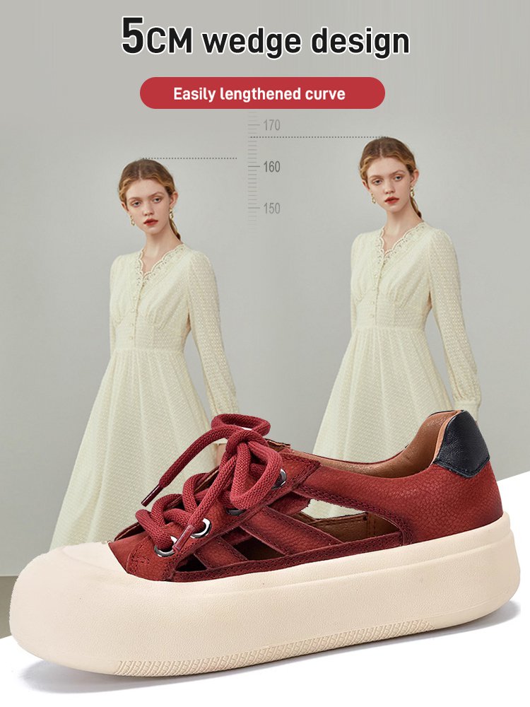 Retro Thick Bottom Hollow Roman Sandals