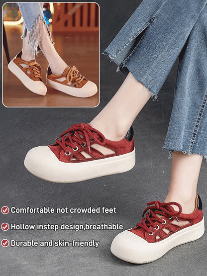Retro Thick Bottom Hollow Roman Sandals