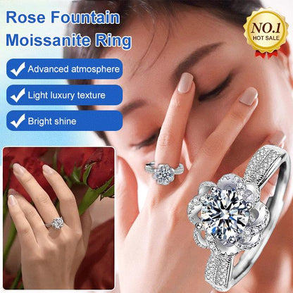Rose Fountain Moissanite Ring