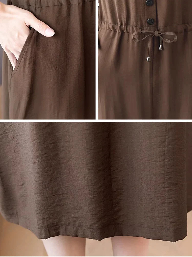 Splice Fake Two-piece Age Reducing Dress