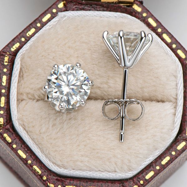 Stunning Classic Six-Prong Moissanite Stud Earrings