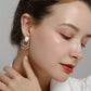 Opal and Zircon Hoop Earrings