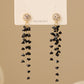 Obsidian Black Crystal Tassel Earrings