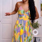 Club Chic Casual Pleated Print Dress