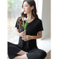 🔥 Buy 2 Free Shipping 🔥Soft Comfortable Ice Silk Short Sleeve T-Shirt Two Piece Set Loose Wide-leg Pants