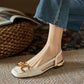 French Square Toe Flat Bottom Female Sandals