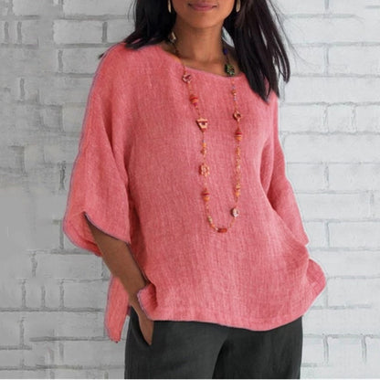 Spring 2023 fashion solid color cotton linen top