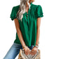 Summer V-neck ruffle short-sleeved shirt