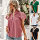 Summer V-neck ruffle short-sleeved shirt
