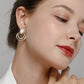 Opal and Zircon Hoop Earrings