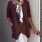 2023 Spring Fashion Solid Color Cotton Linen Pocket Tops
