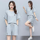 Comfortable Sports Casual 2-Piece Set Short Sleeve + Shorts