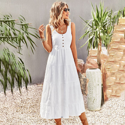 Spring and summer elegant halter dress