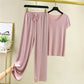 🔥 Buy 2 Free Shipping 🔥Soft Comfortable Ice Silk Short Sleeve T-Shirt Two Piece Set Loose Wide-leg Pants