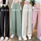 All-Match Ice Silk Ribbed Knit Pants