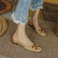 French Square Toe Flat Bottom Female Sandals
