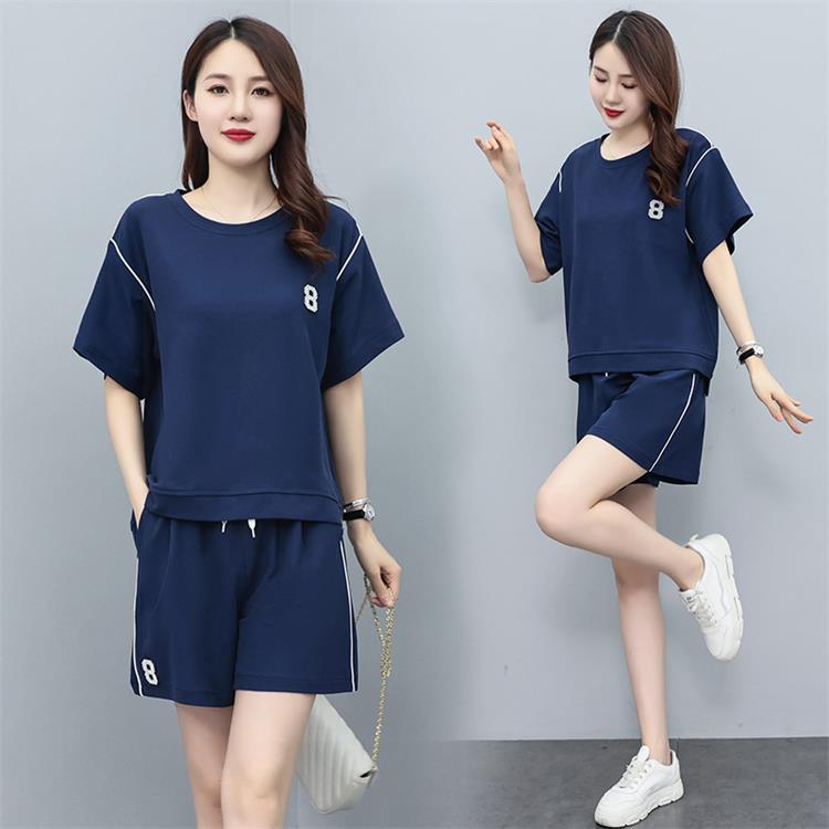 Comfortable Sports Casual 2-Piece Set Short Sleeve + Shorts