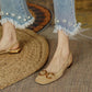 French Square Toe Flat Bottom Female Sandals