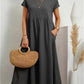 2023 Spring Fashion Solid Color Cotton Linen Pocket Dress