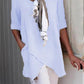 2023 Spring Fashion Solid Color Cotton Linen Pocket Tops