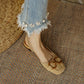 French Square Toe Flat Bottom Female Sandals